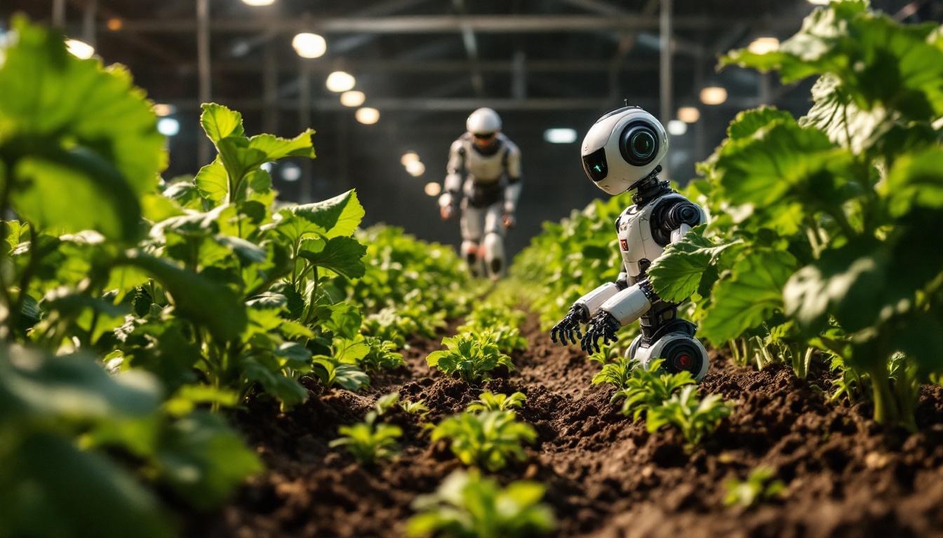 A photograph of a vibrant chipotle farm scene showcasing regenerative agriculture practices