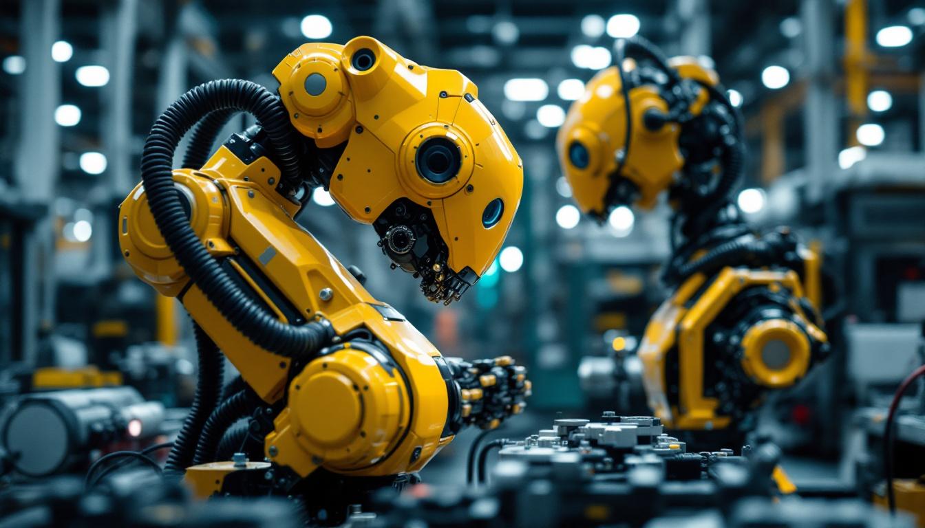 A photograph of capture a photograph of the purdue starship industrial robot in action