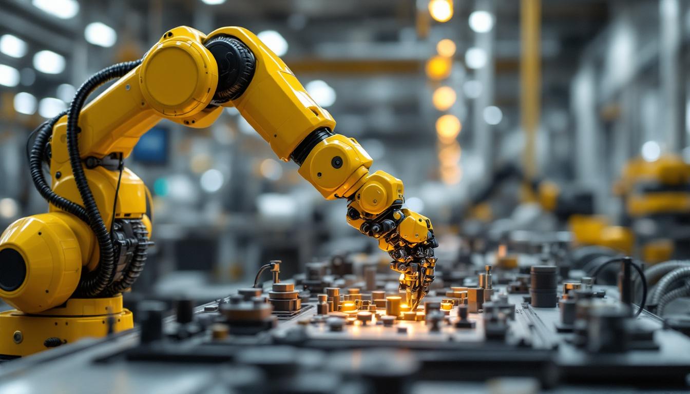 A photograph of a kinova robotic arm in action within an industrial setting