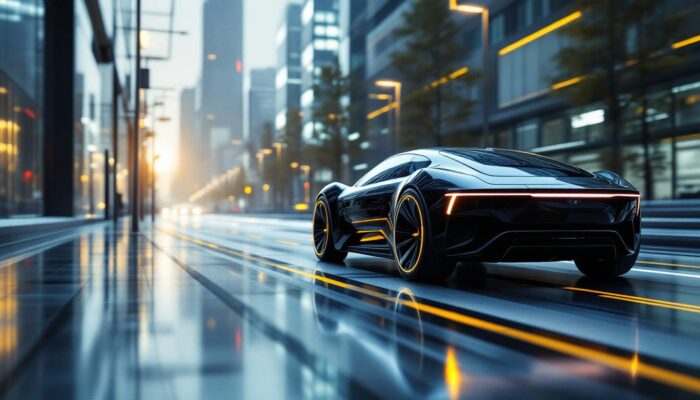 A photograph of a sleek