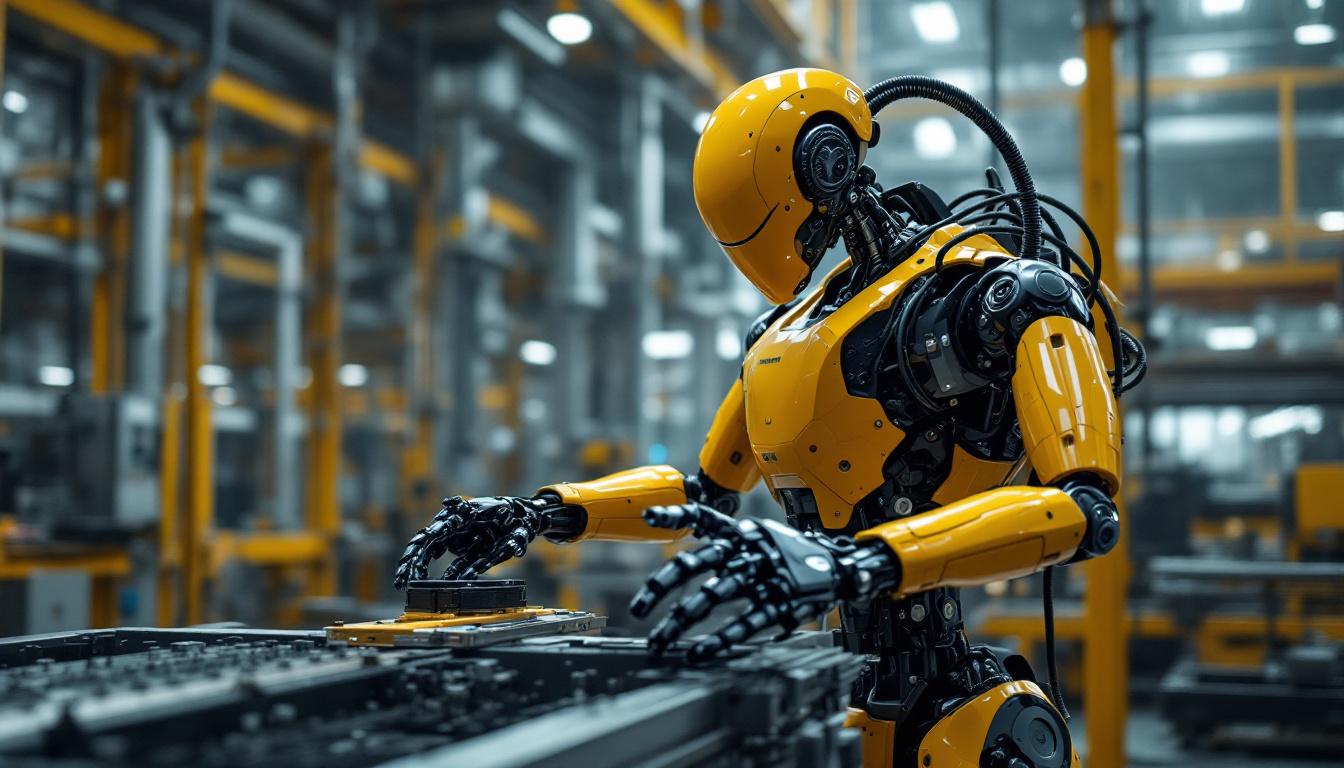 A photograph of a boston dynamics robot in action within an industrial setting