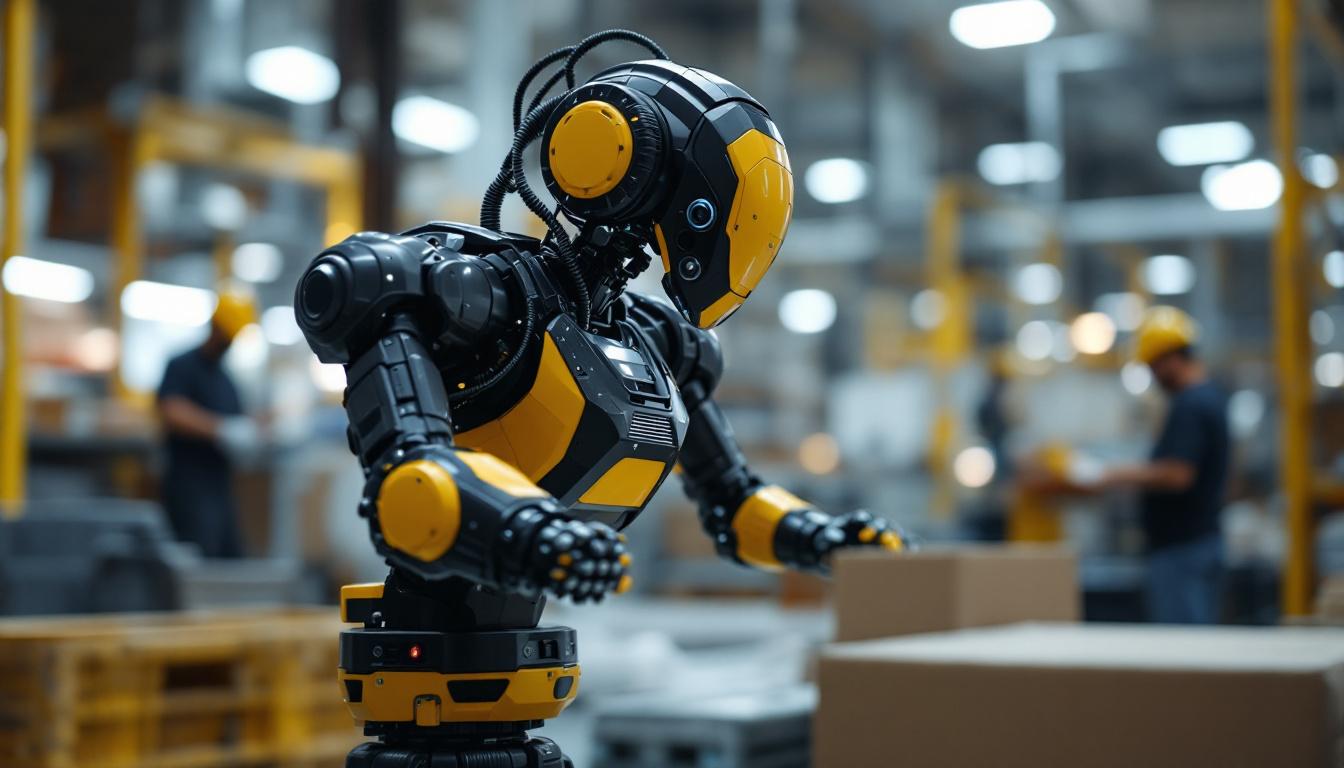 A photograph of a spot dock industrial robot in action