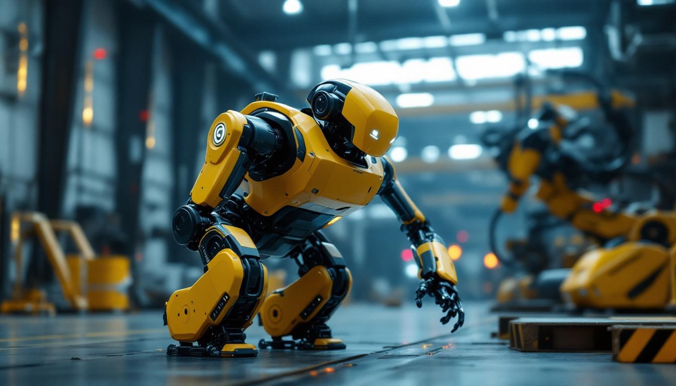 A photograph of a boston dynamics robot in action