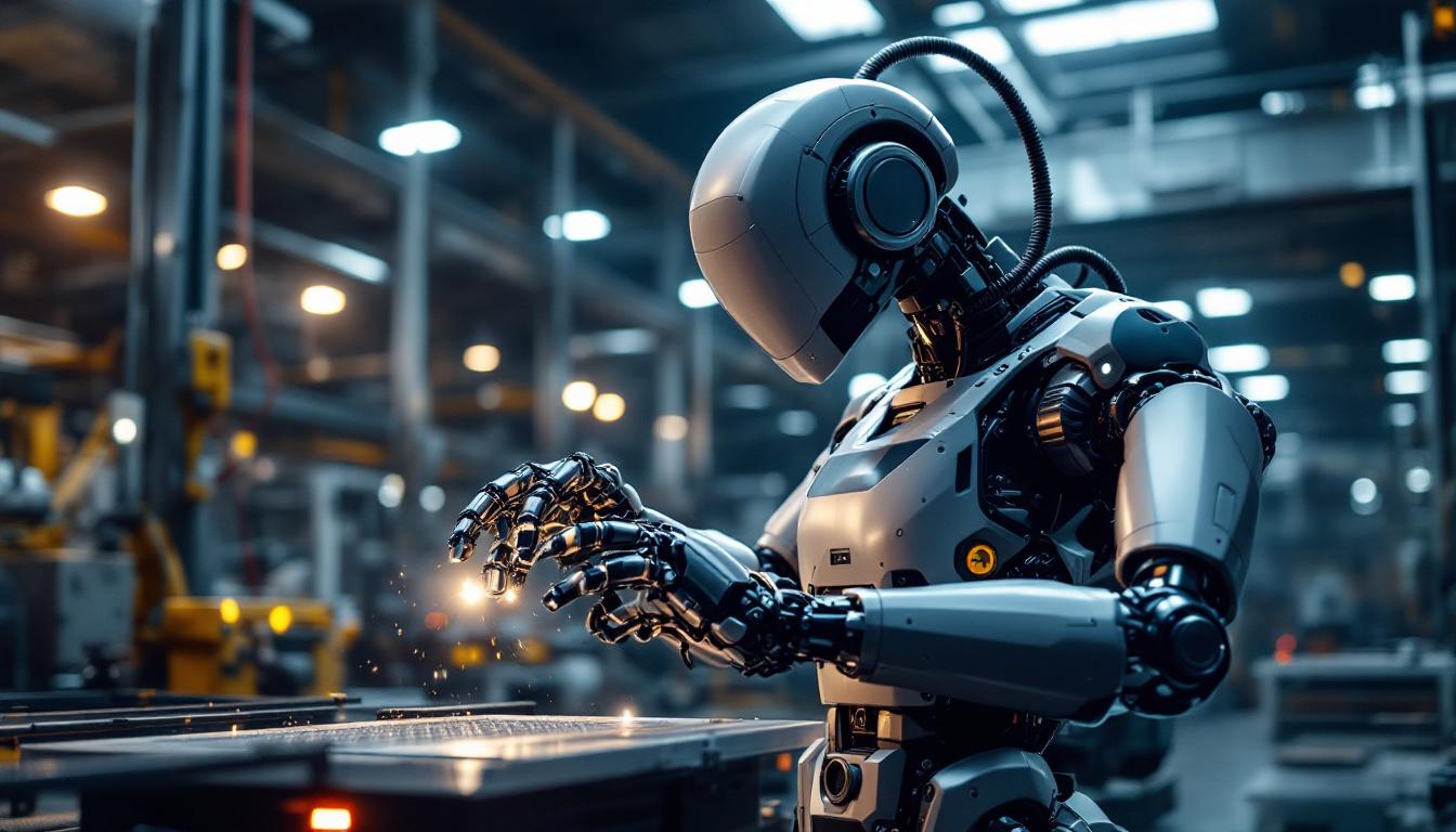 A photograph of a dynamic scene in a boston industrial setting