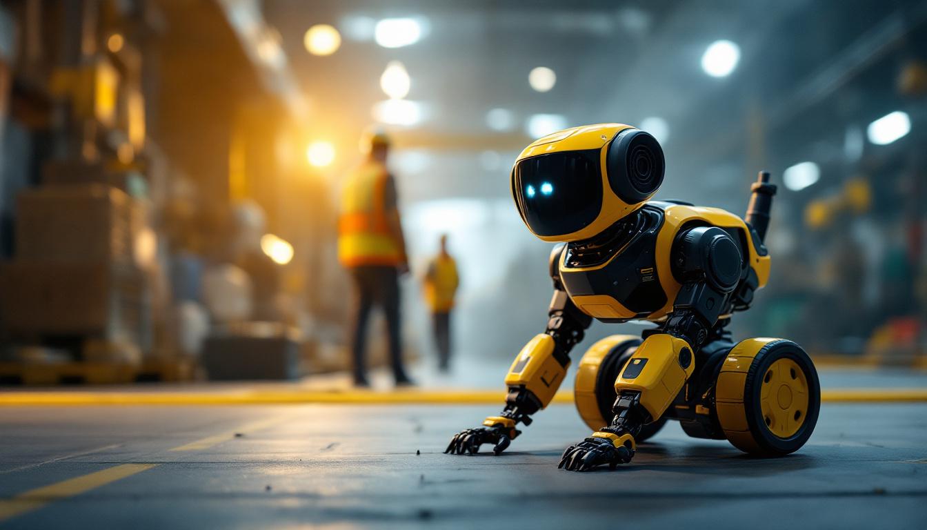 A photograph of a spot.dog industrial robot in action