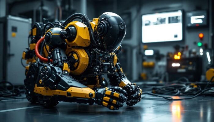A photograph of a robotic bomb disposal unit in action