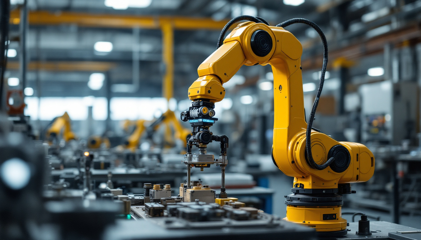 A photograph of capture a photograph of the universal robots ur10e in an industrial setting