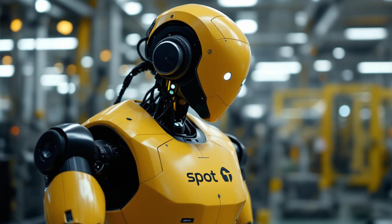 A photograph of a sleek industrial robot in action
