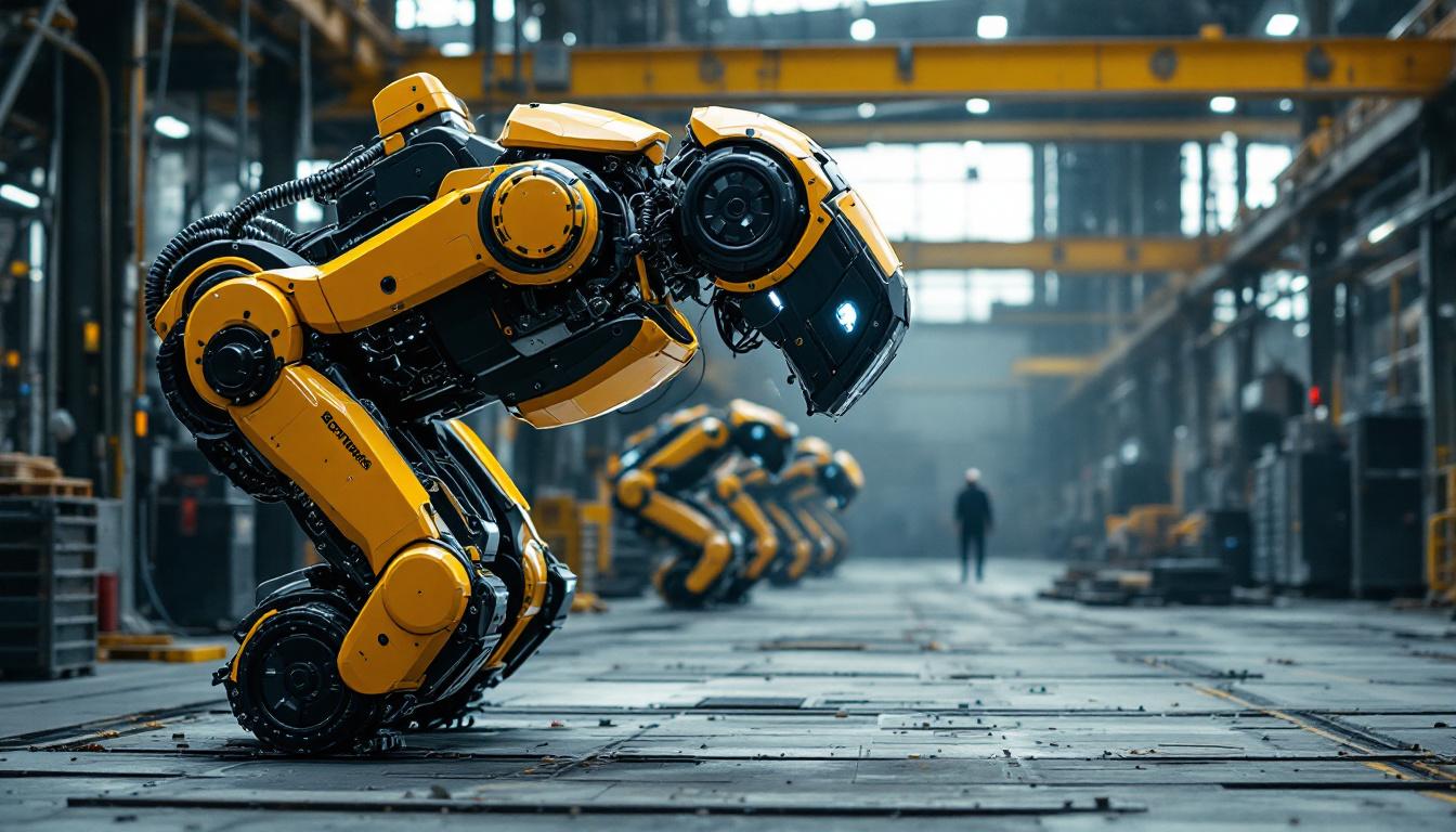 A photograph of a boston dynamics robot in action