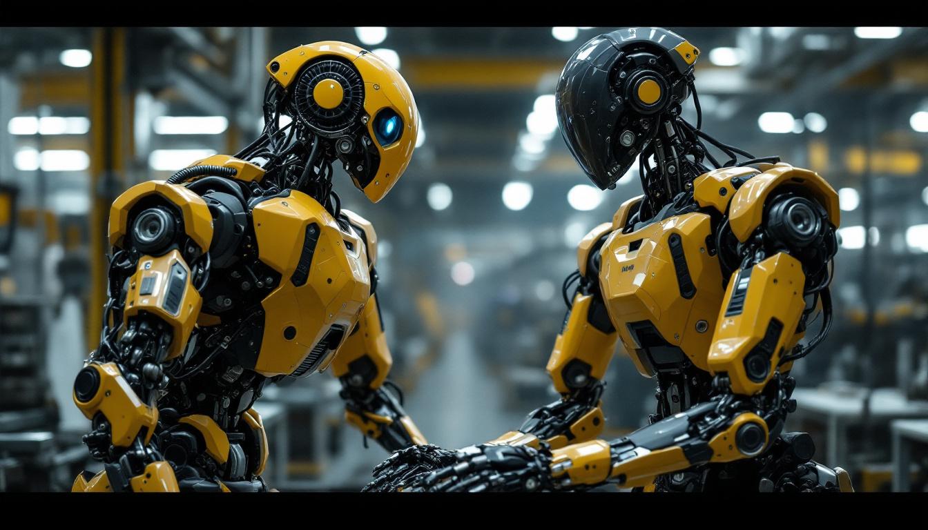 A photograph of a boston dynamics robot in action within an industrial setting