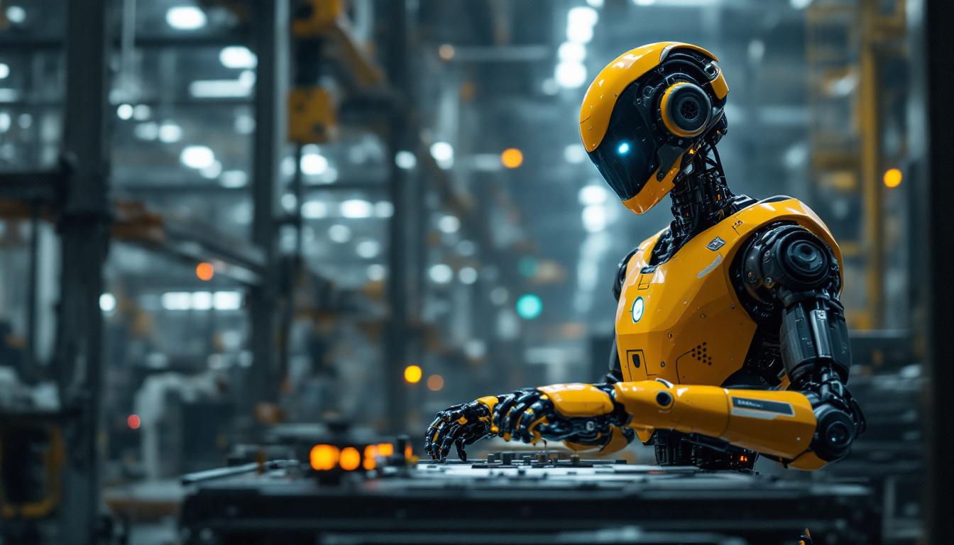 A photograph of a boston dynamics robot in action within an industrial setting
