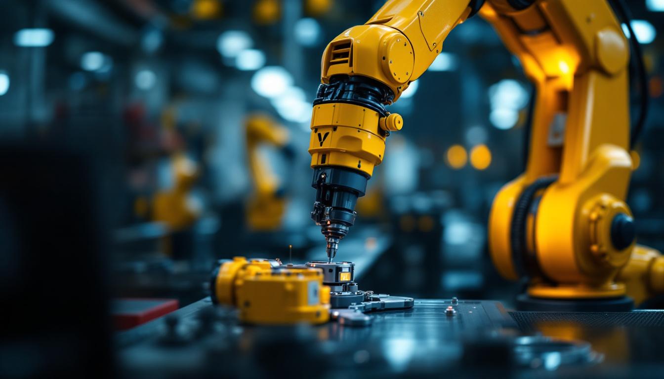 A photograph of a robotic arm in action