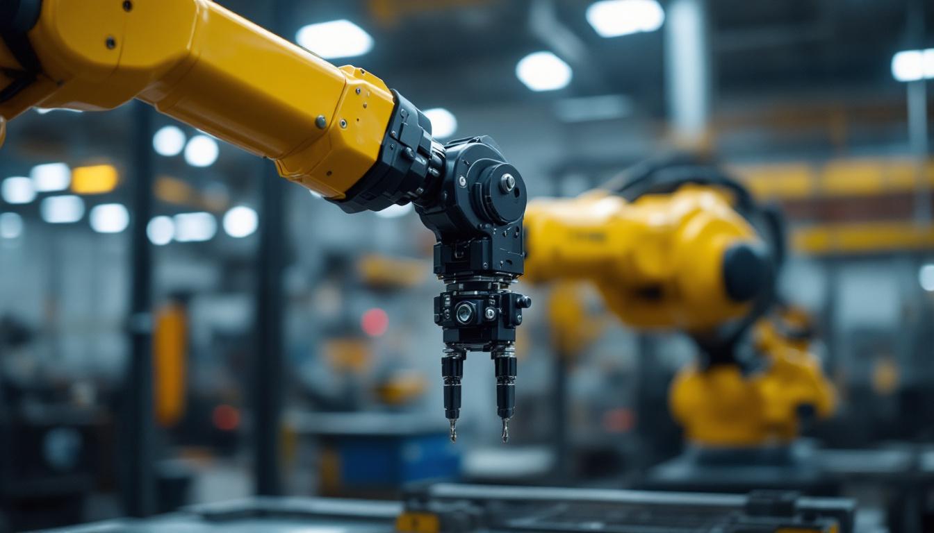 A photograph of a gripper arm in action