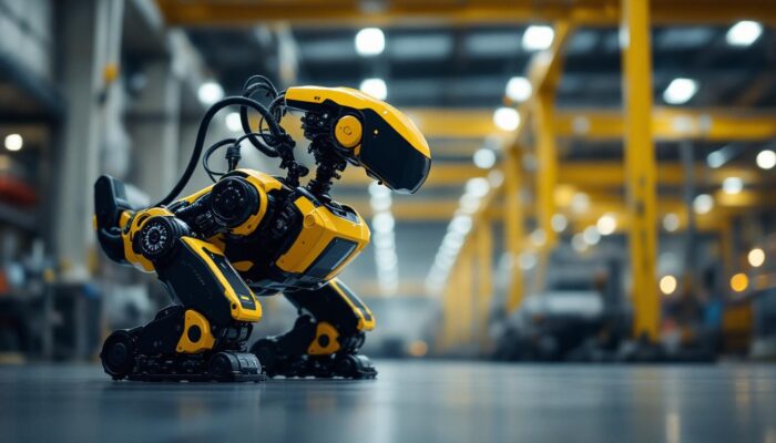 A photograph of capture a photograph of a bigdog robot in action