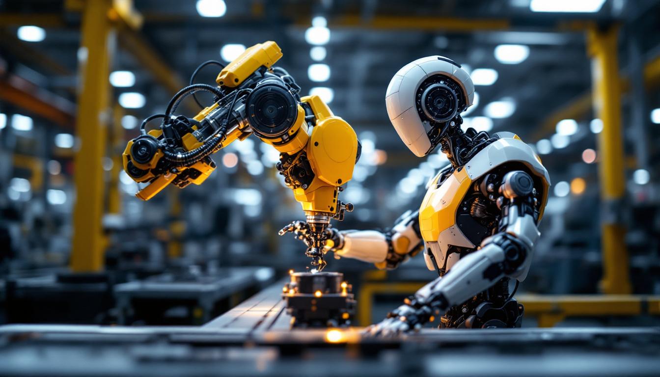 A photograph of a cutting-edge industrial robot in action