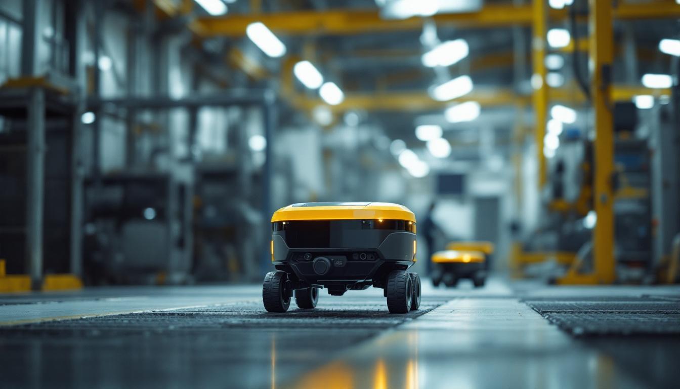 A photograph of capture a photograph of the spotmini in action within an industrial setting