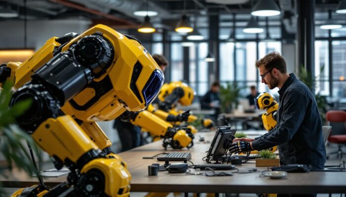 A photograph of capture a photograph of boston dynamics' office environment