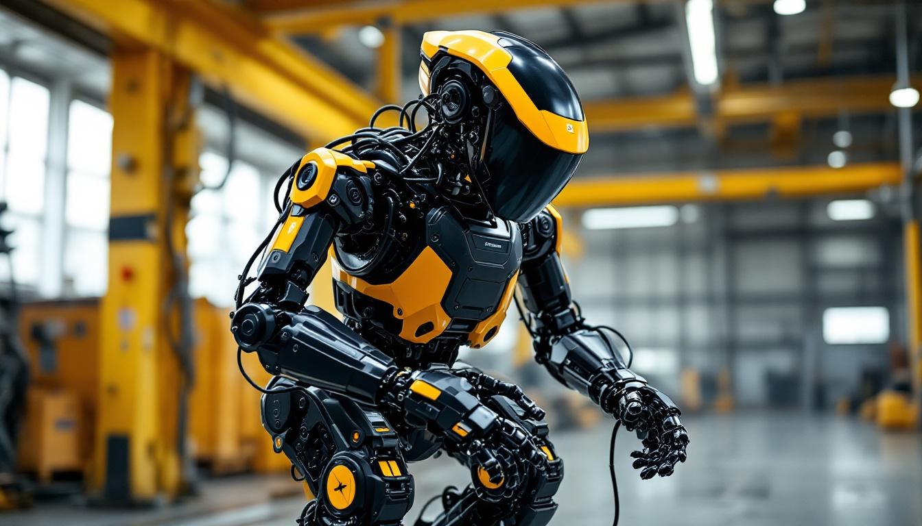 A photograph of a boston dynamics robot in action