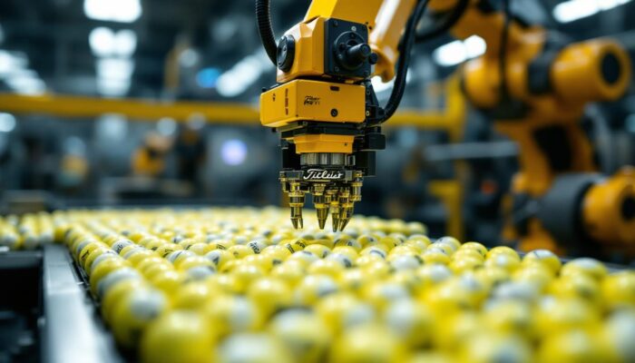 A photograph of capture a photograph of an industrial robot in action