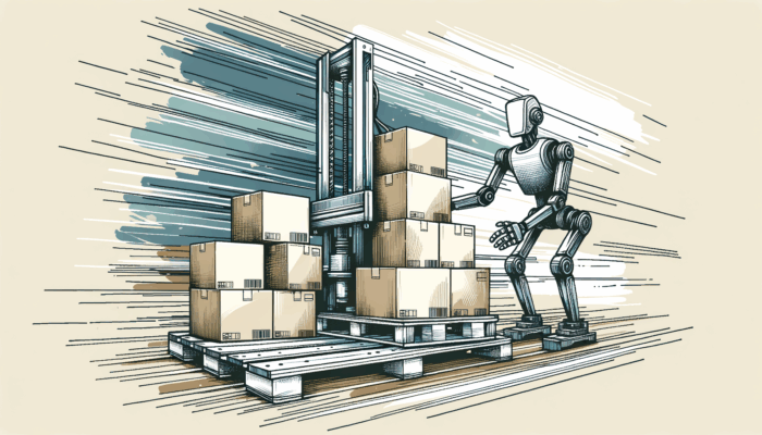 A palletizing robot in action
