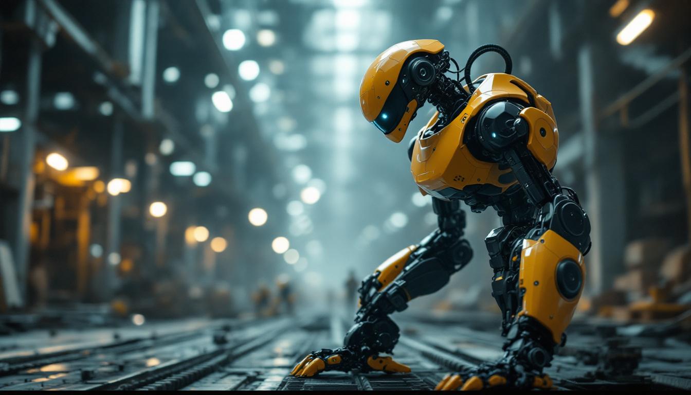 A photograph of a boston dynamics robot in action