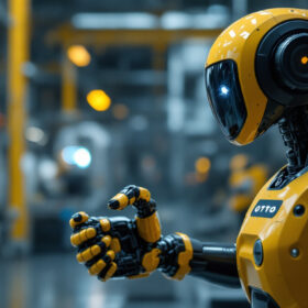 A photograph of a sleek otto motor in action within an industrial setting