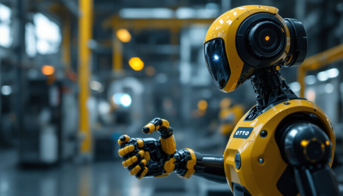 A photograph of a sleek otto motor in action within an industrial setting