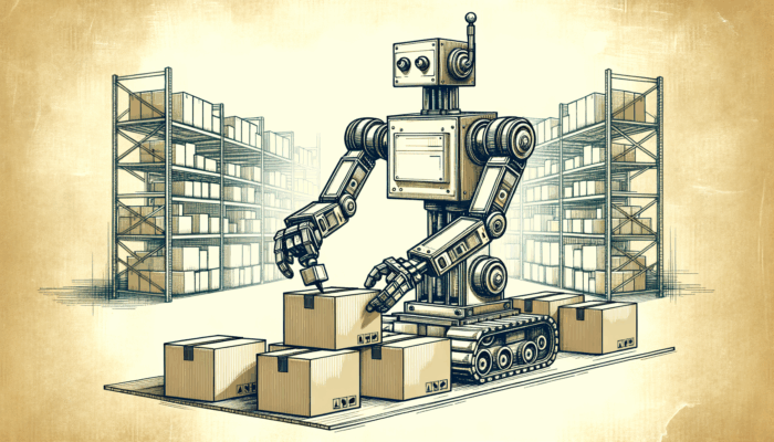 A box erecting robot in action