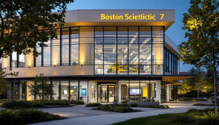 A photograph of capture a photograph of boston scientific building 7's exterior