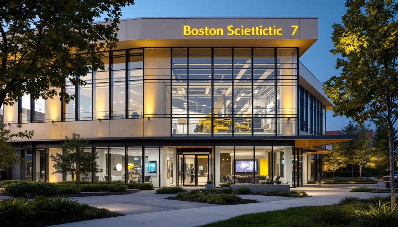 A photograph of capture a photograph of boston scientific building 7's exterior