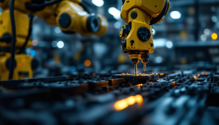 A photograph of capture a photograph of a robotic arm in action