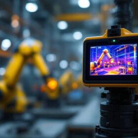 A photograph of a thermal imaging camera in action