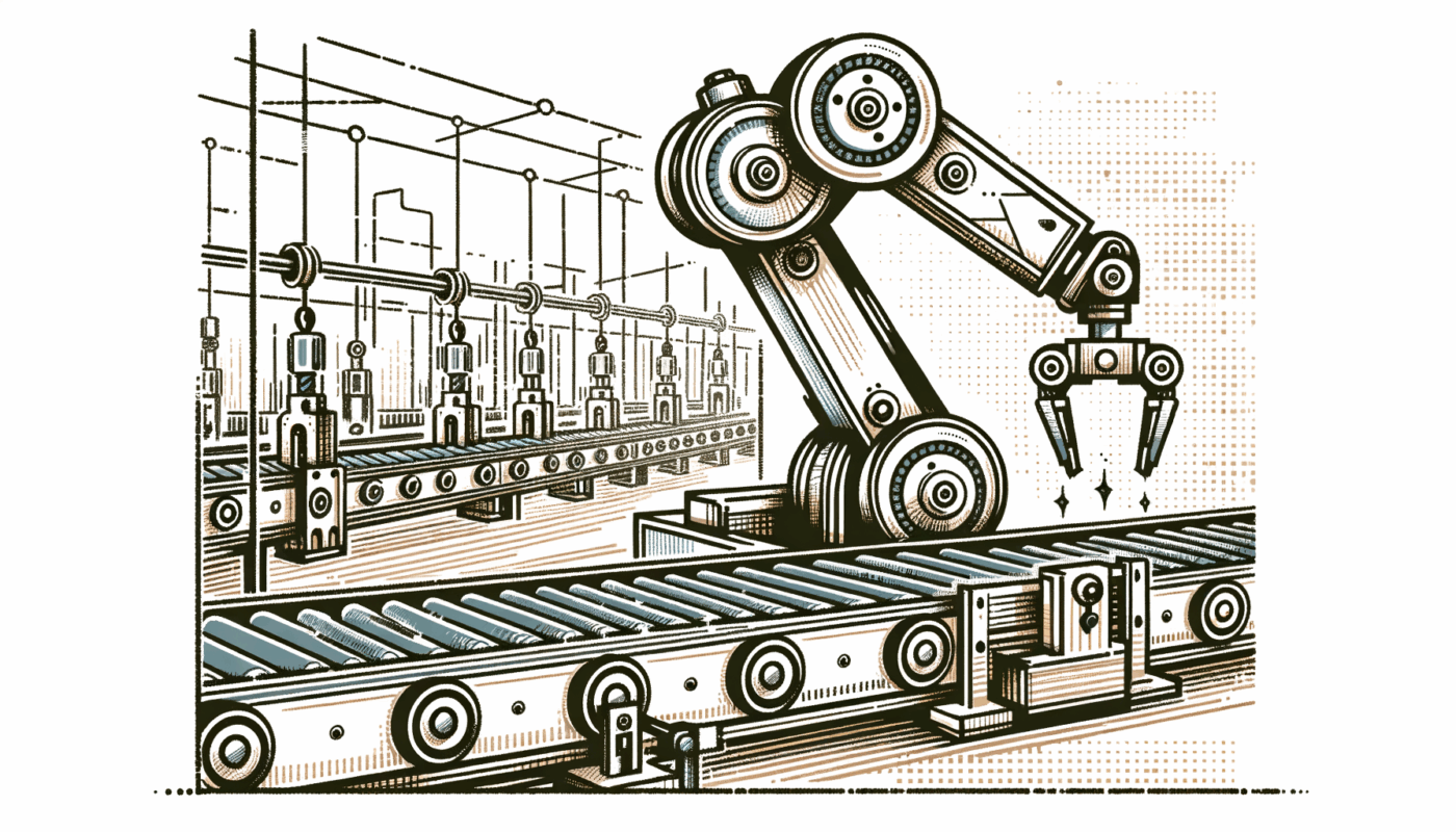 A conveyor robot arm in action