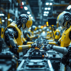 A photograph of a dynamic industrial setting in japan