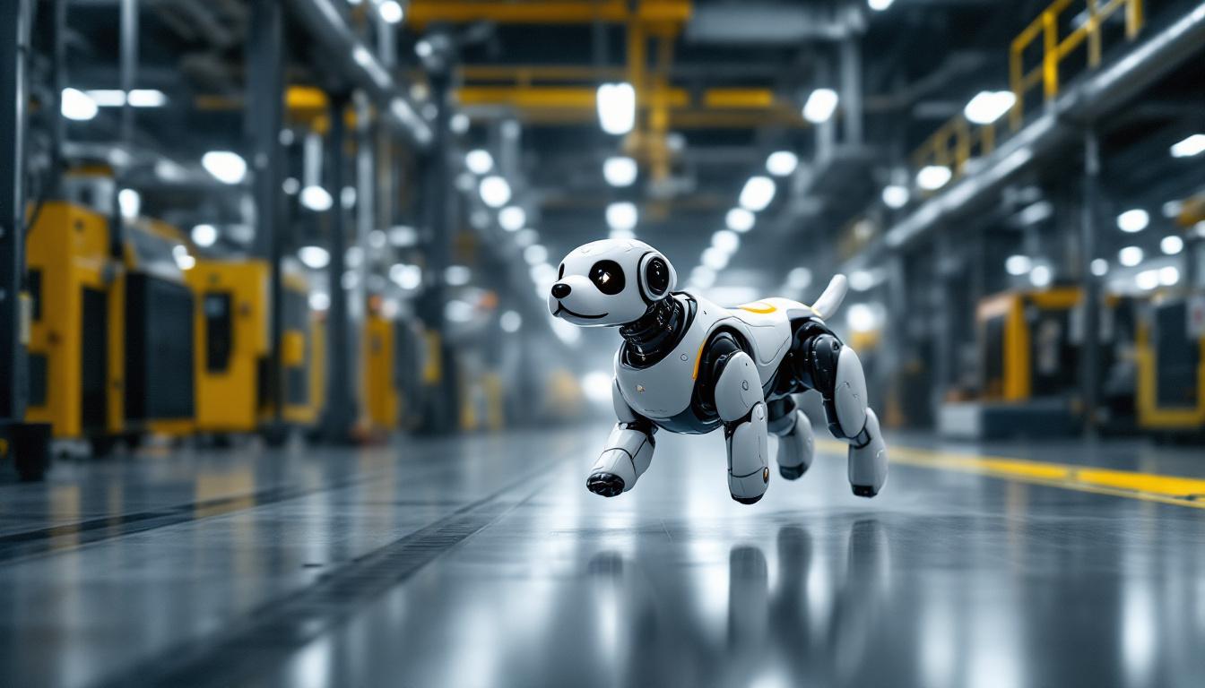 A photograph of a dynamic industrial setting featuring spot