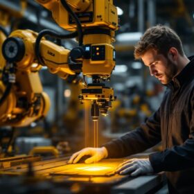 A photograph of capture a photograph of a leica laser tracker in action