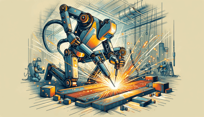 A welding robot in action