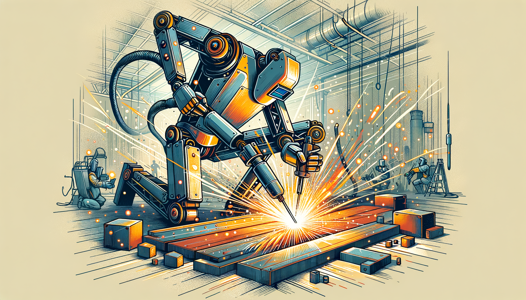 A welding robot in action
