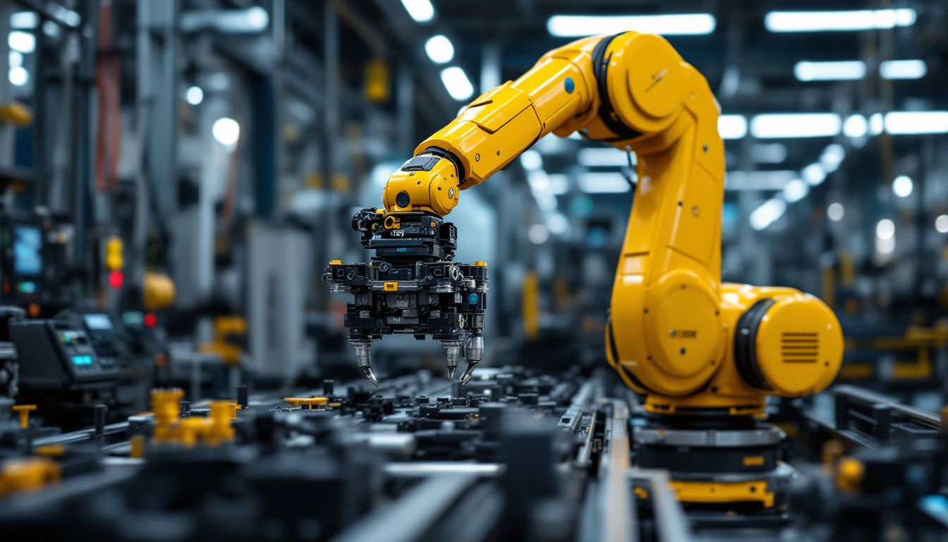A photograph of a sleek industrial robot manipulator in action