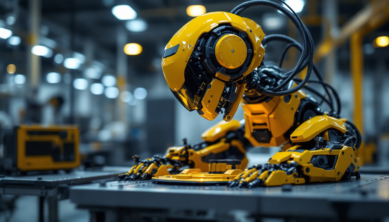 A photograph of a sophisticated industrial robot in action