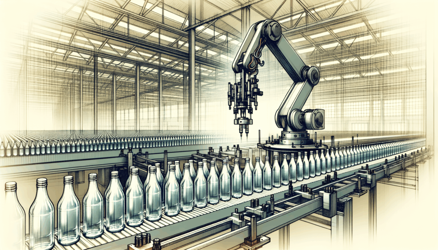 An automated bottle capping machine in action