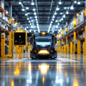 A photograph of a sleek