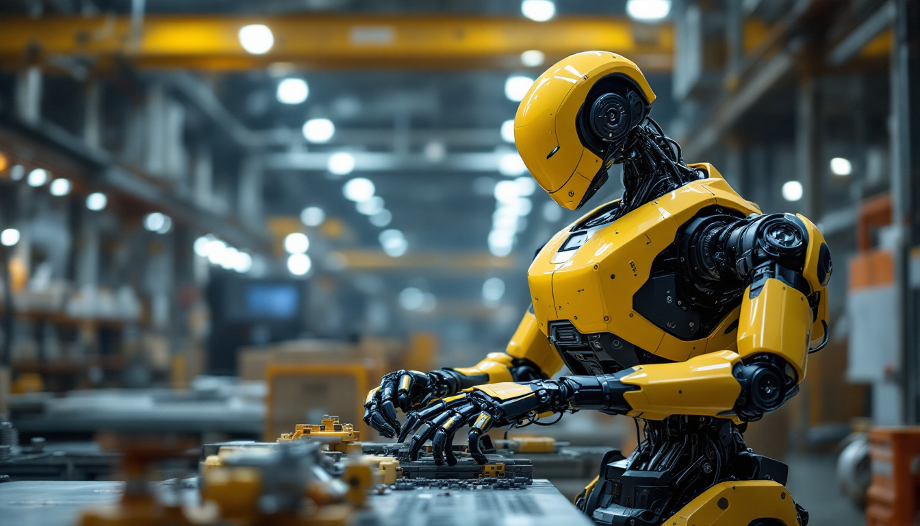 A photograph of a boston dynamics robot in action within an industrial setting