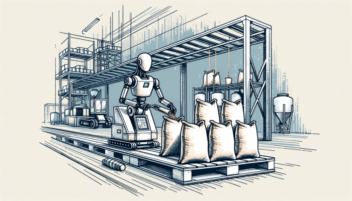 A sack palletizer robot in action