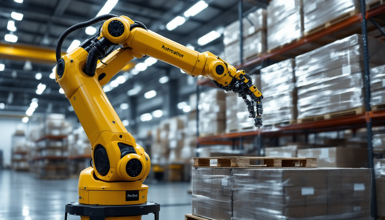 A photograph of a sleek industrial robotic arm in action