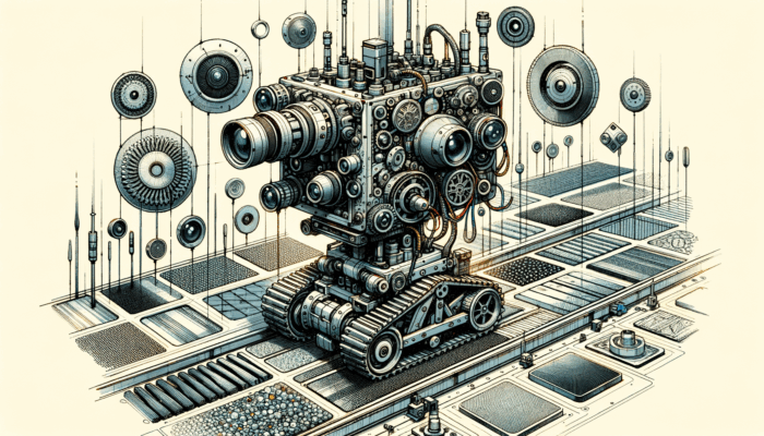 A vision inspection robot equipped with advanced cameras and sensors