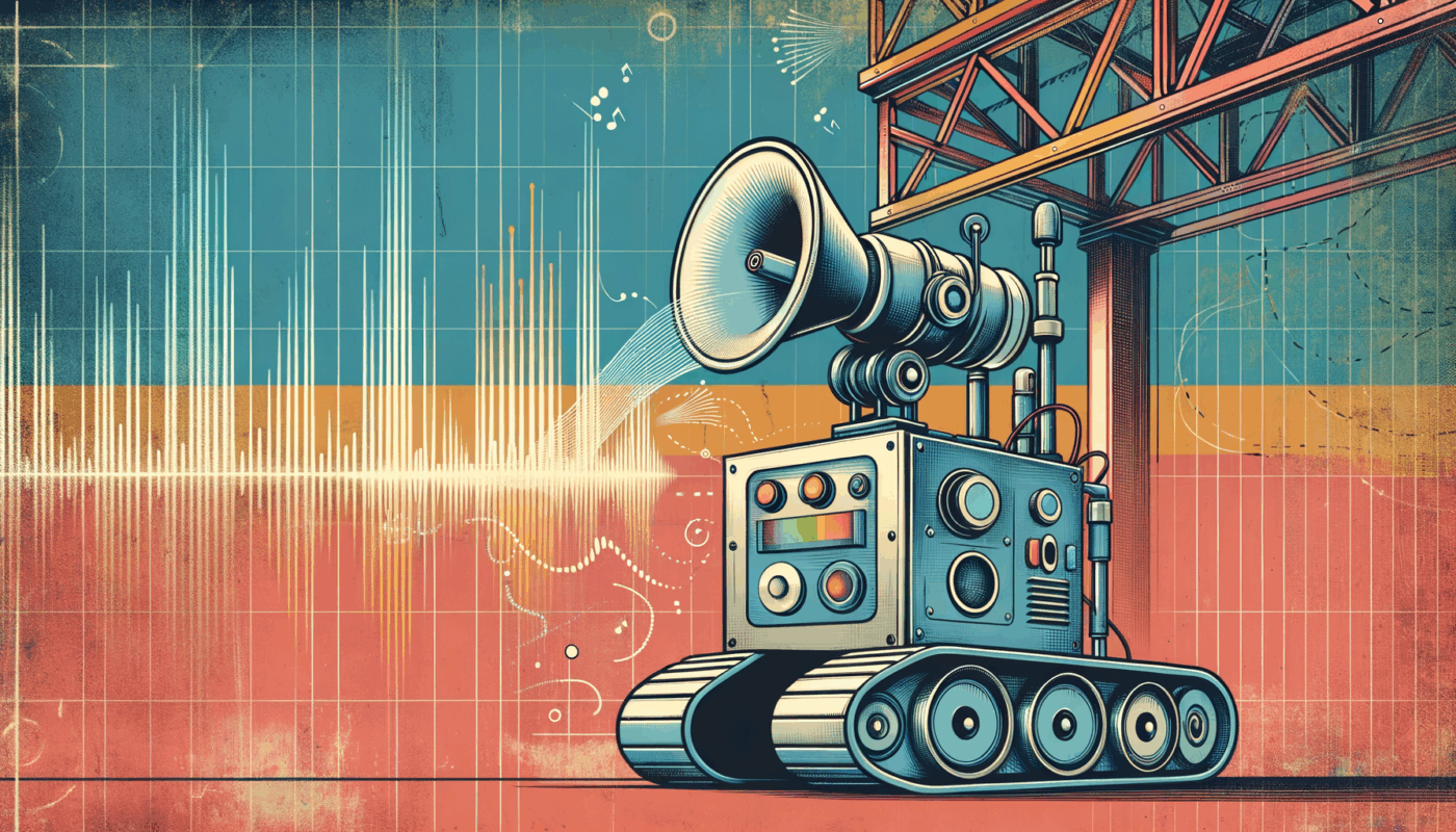 An acoustic testing robot in a dynamic industrial setting