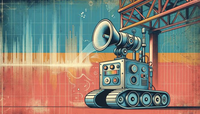 An acoustic testing robot in a dynamic industrial setting