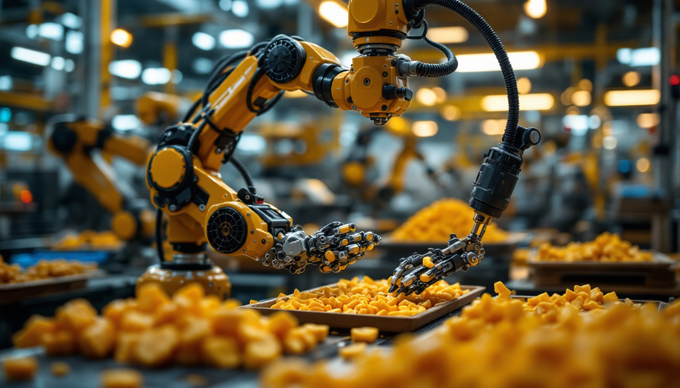A photograph of a sleek industrial robot in action