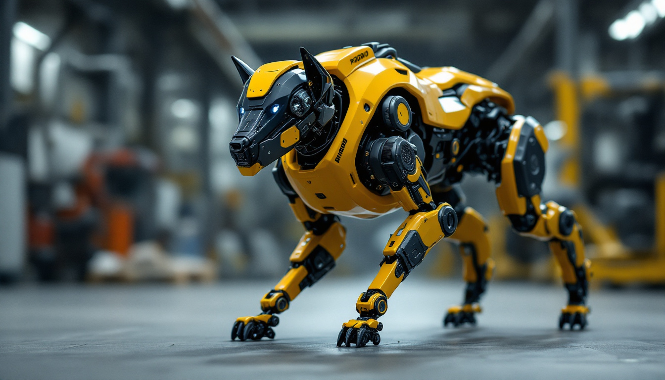 A photograph of capture a photograph of the boston dynamics robodog in action